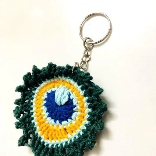 Handmade Crochet Heart Keychain